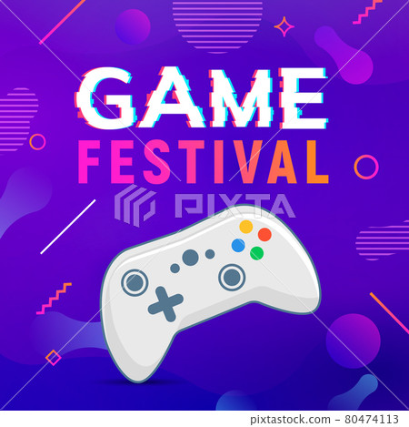 Video game logo poster, control joystick, Controller videogame ps4 design 80474113