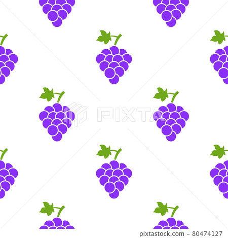 Grape seamless pattern flat graphic background. Grape simple vector pattern Grape seamless pattern flat graphic background. Grape simple vector pattern 80474127
