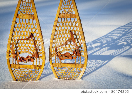 vintage Huron snowshoes abstract vintage Huron snowshoes abstract 80474205