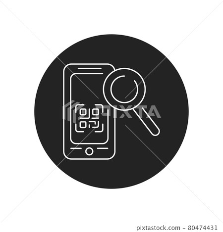 Scanner QR mobile application in smartphone black glyph icon. Pictogram for web page, mobile app, promo. UI UX GUI design element. Scanner QR mobile application in smartphone black glyph icon. Pictogram for web page, mobile app, promo. UI UX GUI design element. 80474431