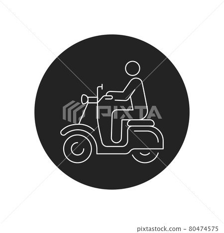 Person rides scooter black glyph icon. City transport rental. Pictogram for web, mobile app, promo. UI UX design element. Person rides scooter black glyph icon. City transport rental. Pictogram for web, mobile app, promo. UI UX design element. 80474575