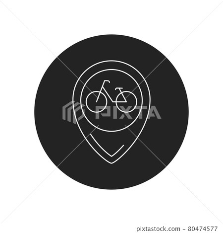 Location bicycle black glyph icon. City transport rental. Sharing service. Pictogram for web, mobile app, promo. UI UX design element. Location bicycle black glyph icon. City transport rental. Sharing service. Pictogram for web, mobile app, promo. UI UX design element. 80474577