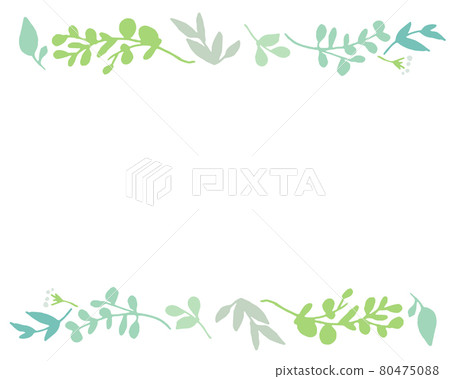 帶有手寫筆觸的植物。線條藝術植被插圖框架。矢量圖。 80475088