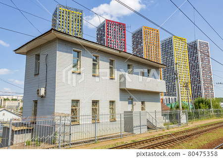 Multicolored residential real estate. Moscow region, Russia Multicolored residential real estate. Moscow region, Russia 80475358