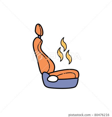 Heated car seat color line icon. Pictogram for web page, mobile app, promo. Heated car seat color line icon. Pictogram for web page, mobile app, promo. 80476216