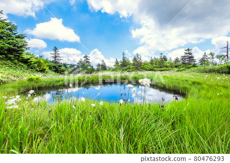 池潭映襯在藍天下 80476293