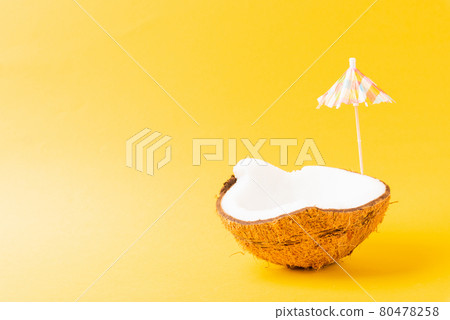 fresh coconut and sun umbrella fresh coconut and sun umbrella 80478258
