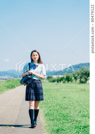 High school students going to school 80479122