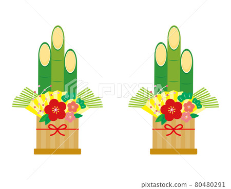 Illustration material for New Year's cards Kadomatsu 80480291