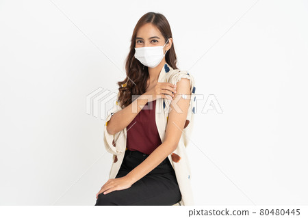 Asian Patient Getting Vaccinated Against Coronavirus by doctor 80480445