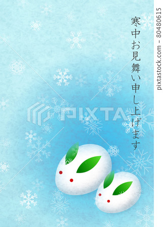 Winter greetings, snow, snow rabbit background Winter greetings, snow, snow rabbit background 80480615