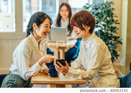 Business woman in cafe Business woman in cafe 80483145