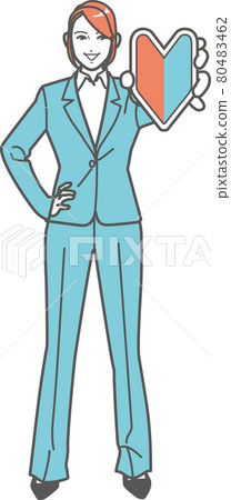 A woman who shows a beginner's mark A woman who shows a beginner's mark 80483462