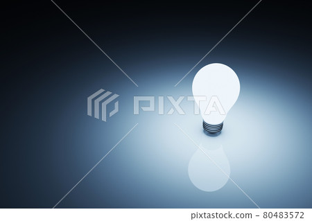 Light bulb lighting bright on darkness white background Light bulb lighting bright on darkness white background 80483572