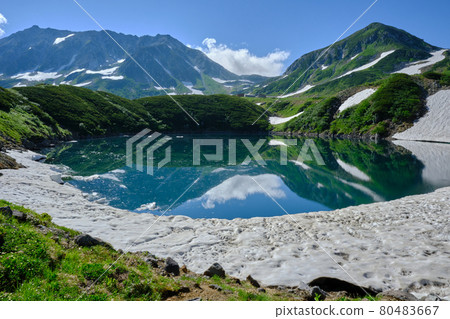 從禦栗池看到的夏日立山 從禦栗池看到的夏日立山 80483667