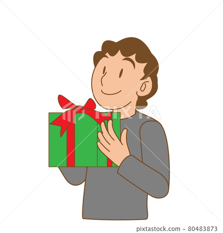一個孩子很高興收到禮物的插圖 80483873