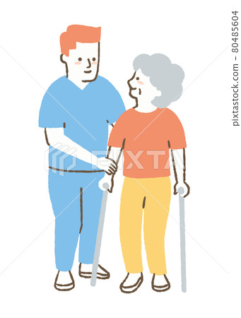 Women doing walking training_color Women doing walking training_color 80485604