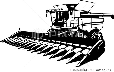 Harvester, Combine - Farm Tractor, farming vehicle - farm silhouette Harvester, Combine - Farm Tractor, farming vehicle - farm silhouette 80485975