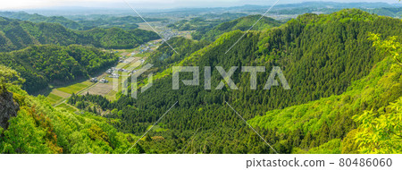 從鎌倉山（兵庫縣葛西市口內町）西側眺望的大全景※作品評論區拍攝位置 80486060