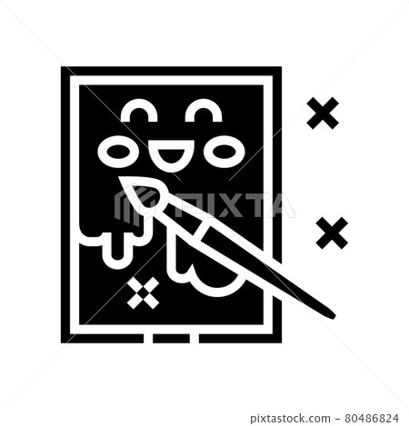 painting picture kindergarten glyph icon vector illustration 80486824