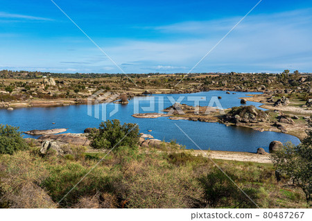 Los Barruecos Natural Monument, Malpartida de Caceres, Extremadura, Spain. 80487267