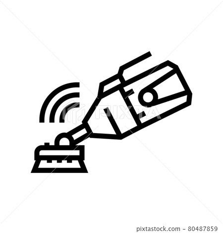 handheld suction cleaner pool line icon vector illustration 80487859