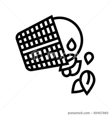 emptying skimmer baskets line icon vector illustration 80487860