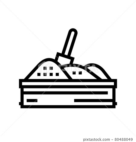 sandbox kindergarten line icon vector illustration 80488049