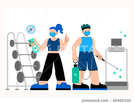 covid virus safe cleaning service at fitness gym 80488300