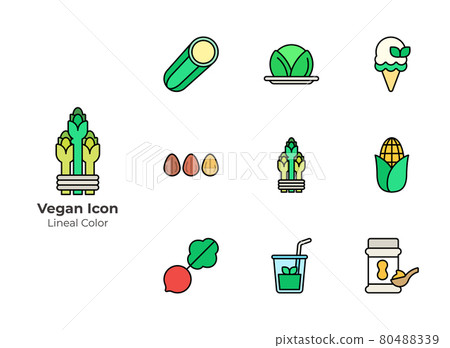 vegan, vegetarian vector icon set 80488339