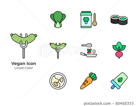 vegan, vegetarian vector icon set 80488355