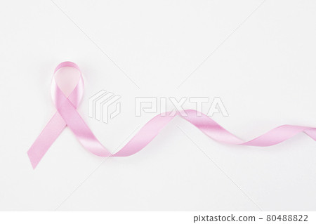 pink ribbon on white background 80488822