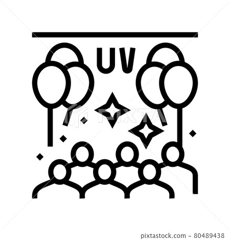 uv glow kids party line icon vector illustration 80489438