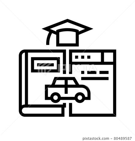 driving educational materials line icon vector illustration 80489587