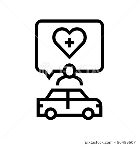 medical driving conditions line icon vector illustration 80489607