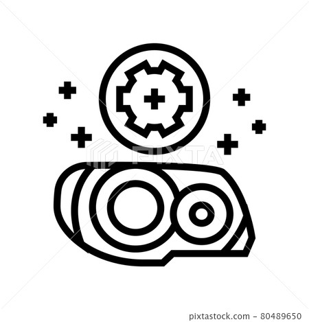 plastic headlight restoration line icon vector illustration 80489650