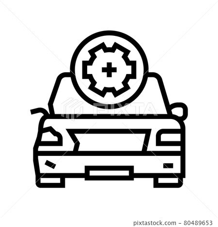 body damage repair line icon vector illustration 80489653