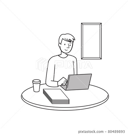 Teleworking person at home 80489893