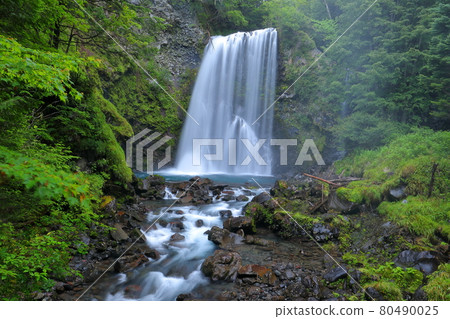 Zengorono Falls, one of the three Norikura waterfalls on the Koono River in Norikura Kogen, Azumi Suzuran, Matsumoto City, Nagano Prefecture 80490025