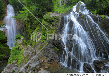 Azumi Norikura Kogen, Matsumoto City, Nagano Prefecture Sanbon Falls, one of the three Norikura Falls over the Koono River 80490373