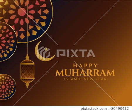traditional happy muharram decorative card design traditional happy muharram decorative card design 80490412