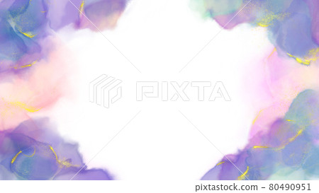 全息抽象酒精墨水背景框架 80490951