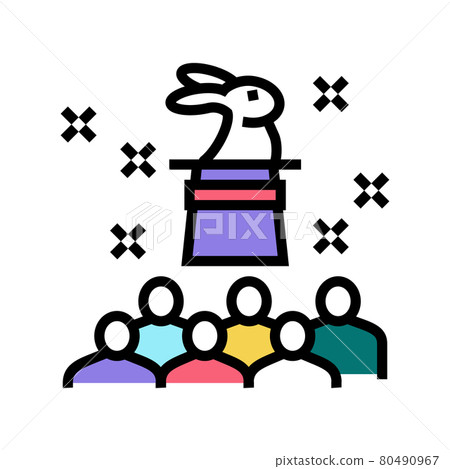 magic kids party color icon vector illustration magic kids party color icon vector illustration 80490967