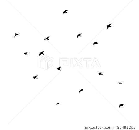 A flock of flying birds. Vector illustration A flock of flying birds. Vector illustration 80491293