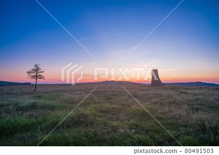 (Nagano Prefecture) Utsukushigahara Plateau Beauty Tower Dawn 80491503