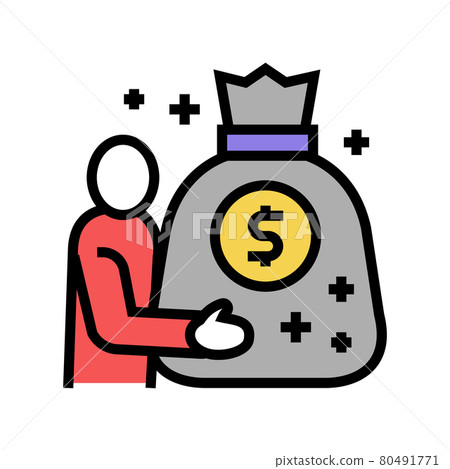 businessman wealth color icon vector illustration 80491771