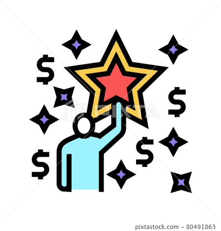 businessman motivation for goal achievement color icon vector illustration 80491863