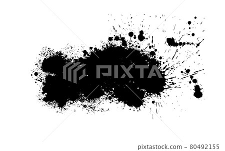 Paint stains black blotch background. Grunge Design Element. Brush Strokes. Vector illustration 80492155