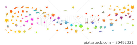 Abstraction of autumn multicolored leaves. Background from autumn leaves. Mixed media. Vector illustration Abstraction of autumn multicolored leaves. Background from autumn leaves. Mixed media. Vector illustration 80492321