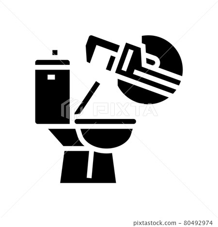 toilet repair glyph icon vector illustration 80492974